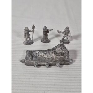 Vtg 1989 Star Wars Metal Miniatures Jabba the Hutt Bib Fortuna Guards Set 4